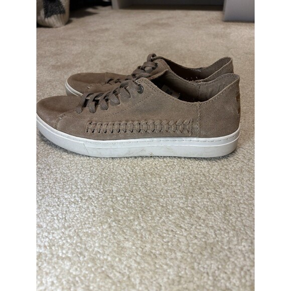 TOMS Shoes - TOMS Women’s 8.5 Tan Suede Braided Lace Up Flats Sneakers Shoes